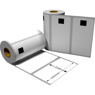 Label kompat. zu Brother DK11240 102 x 51mm mit 1x wiederverwendbarer Wechselhalterung