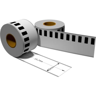 Label kompat. zu Brother DK22211 29mm x 15,24m mit 1x wiederverwendbarer Wechselhalterung