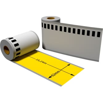Label kompat. zu Brother DK22606 62mm x 15,24m mit 1x wiederverwendbarer Wechselhalterung