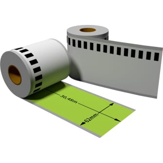 Label farbig f. Brother DK22205 62mmx30,48m endlos mit 1x wiederverwendbarer Wechselhalterung