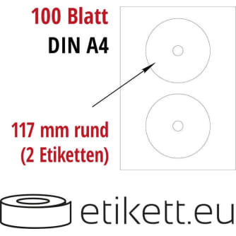 Selbstklebende Laseretiketten DIN A4 Blatt - 2 Stück Etiketten pro Blatt