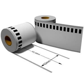 1x Label compatible with the Brother DK22205 62 mm x 30.48 m endless with 1x reusable change holder