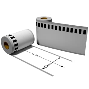 Label kompat. zu Brother DK22212 62mm x 15,24m reißfest mit 1x wiederverwendbarer Wechselhalterung