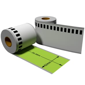 Label farbig f. Brother DK22205 62mmx30,48m endlos mit 1x wiederverwendbarer Wechselhalterung