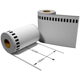 Label für Brother DK22243 102 mm x 30,48 m endlos mit 1x wiederverwendbarer Wechselhalterung