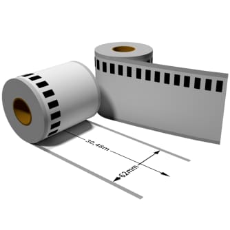 1x Label compatible with the Brother DK22205 62 mm x 30.48 m endless with 1x reusable change holder