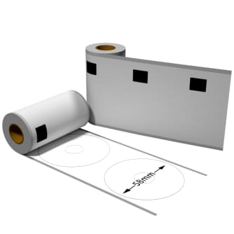 Label kompat. zu Brother DK11207 58mm Durchmesser mit 1x wiederverwendbarer Wechselhalterung