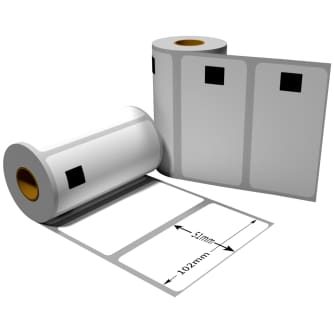 Label kompat. zu Brother DK11240 102 x 51mm mit 1x wiederverwendbarer Wechselhalterung