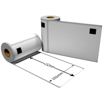 Label kompat. zu Brother DK11241 102 x 152mm mit 1x wiederverwendbarer Wechselhalterung