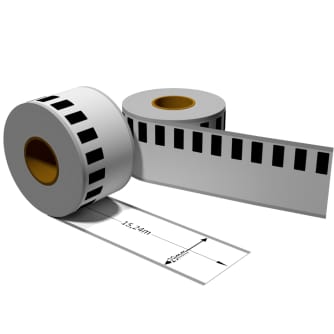 Label kompat. zu Brother DK22211 29mm x 15,24m mit 1x wiederverwendbarer Wechselhalterung