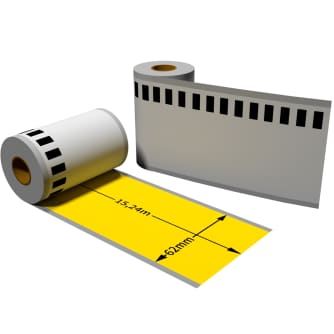 Label kompat. zu Brother DK22606 62mm x 15,24m mit 1x wiederverwendbarer Wechselhalterung