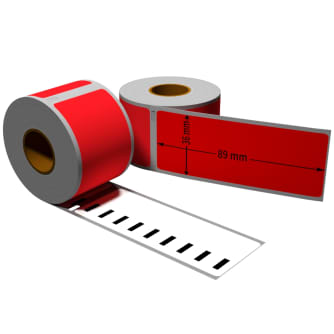 1x label compatible with the Dymo 99012 36 x 89 mm 260 labels per roll rot