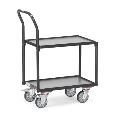Fetra Etagenroller mit Rohrschiebebügel 2 Etagen mit Rand, Ladefl. 605 x 405 mm
