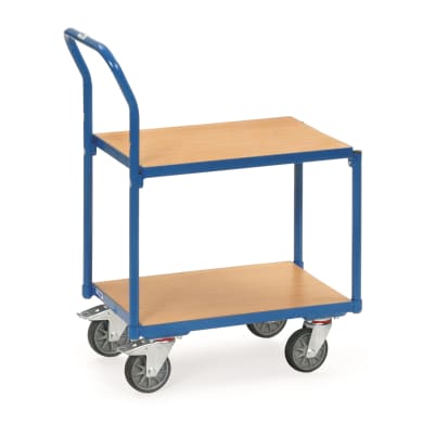 Fetra Etagenroller mit Rohrschiebebügel 2 Etagen bündig, Ladefläche 605 x 405 mm