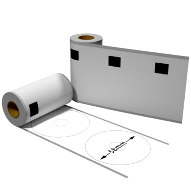 Label kompat. zu Brother DK11207 58mm Durchmesser mit wiederverwendbarer Wechselhalterung