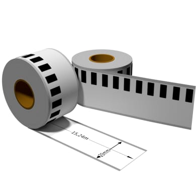 Label kompat. zu Brother DK22211 29mm x 15,24m mit wiederverwendbarer Wechselhalterung