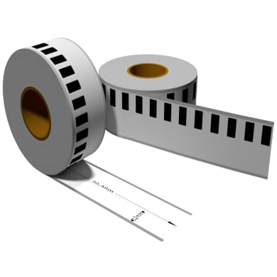 Label kompat. zu Brother DK22214 12mm x 30,48m mit wiederverwendbarer Wechselhalterung