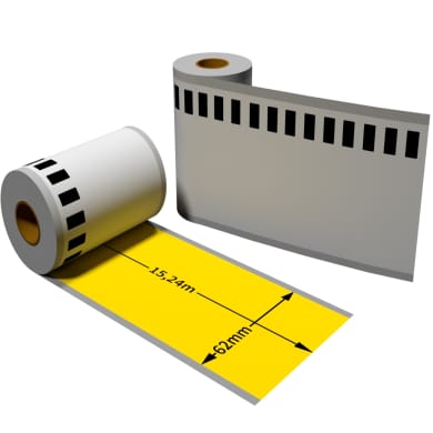 Label kompat. zu Brother DK22606 62mm x 15,24m mit wiederverwendbarer Wechselhalterung