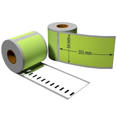 1x label compatible with the Dymo 99014 54x101 mm 220 labels per roll – colour: grün