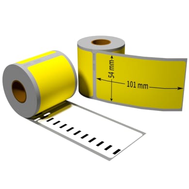 1x label compatible with the Dymo 99014 54x101 mm 220 labels per roll – colour: gelb