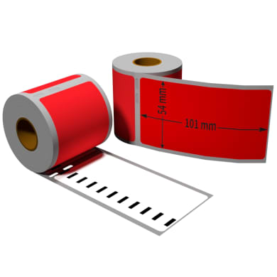1x label compatible with the Dymo 99014 54x101 mm 220 labels per roll – colour: rot