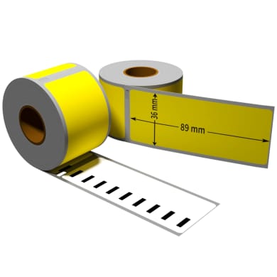 1x label compatible with the Dymo 99012 36 x 89 mm 260 labels per roll – colour: gelb