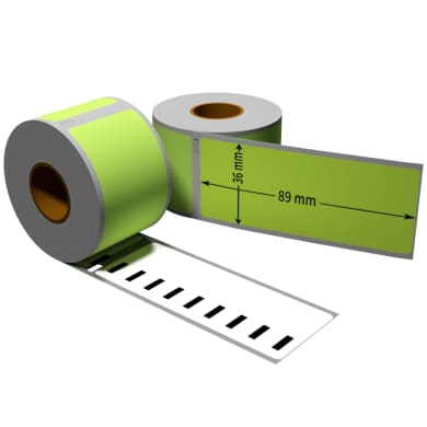 1x label compatible with the Dymo 99012 36 x 89 mm 260 labels per roll grün