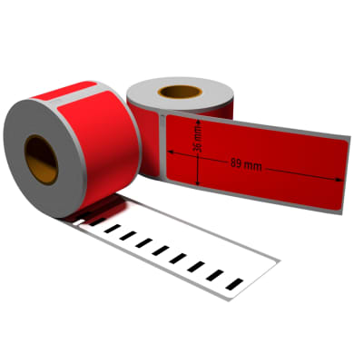 1x label compatible with the Dymo 99012 36 x 89 mm 260 labels per roll rot