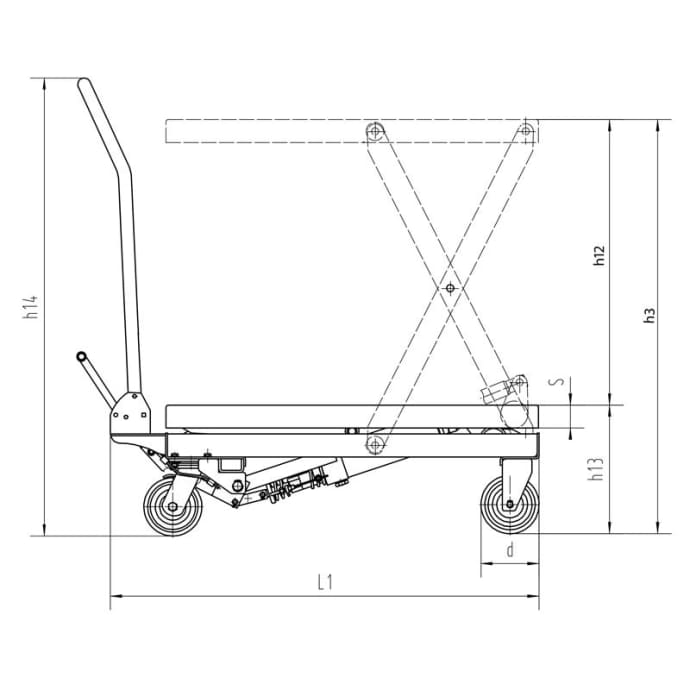 Hubtischwagen - Scherenhubtisch - Tragkraft 1000 kg - Hubhöhe 1000 mm Hubtischwagen - Scherenhubtisch - Tragkraft 1000 kg - Hubhöhe 1000 mm