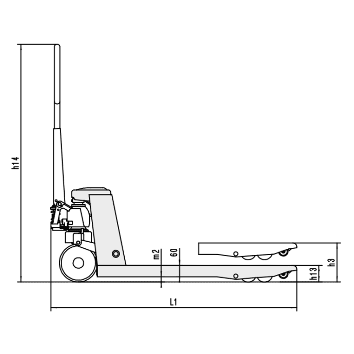 Hubwagen 5000 kg 1150 mm - Nylon Bereifung Hubwagen 5000 kg 1150 mm - Nylon Bereifung