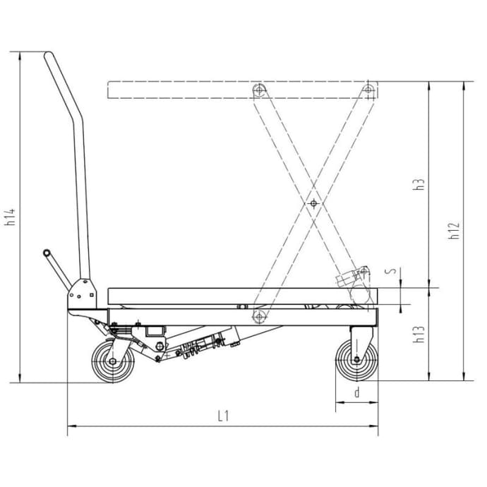 Hubtischwagen - Scherenhubtisch - Tragkraft 300 kg - Hubhöhe 900 mm Hubtischwagen - Scherenhubtisch - Tragkraft 300 kg - Hubhöhe 900 mm