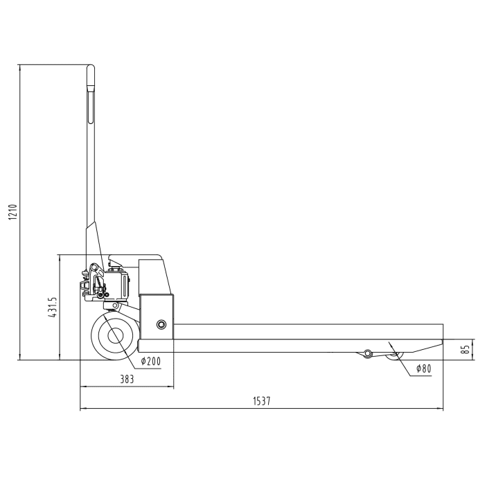 Hubwagen für Rollentransport Prismenhubwagen 1154 mm Hubwagen für Rollentransport Prismenhubwagen 1154 mm