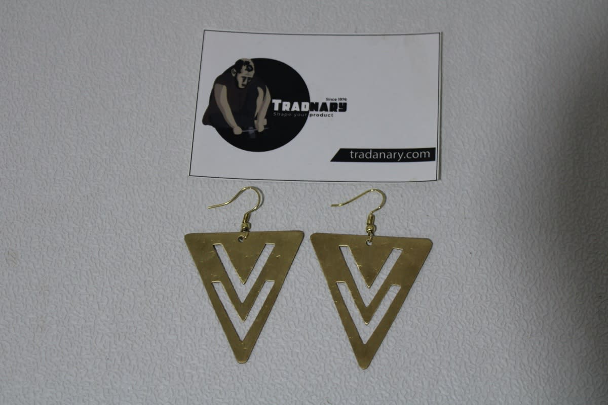 Square Brass Earrings 