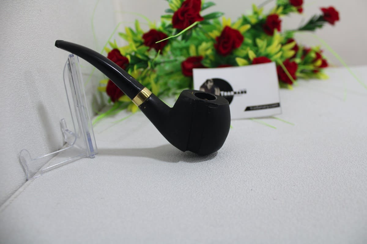 Black Bent Apple Wooden Smoking Pipe 