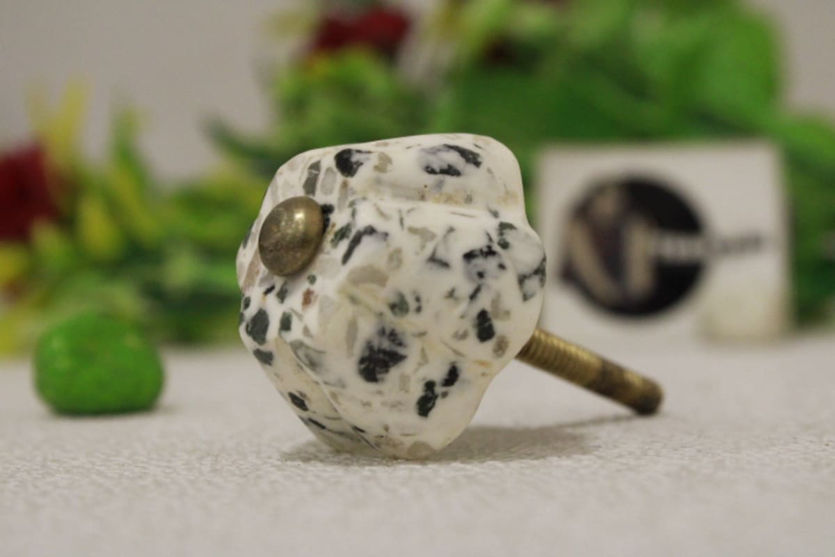 Marble Mixed Mushroom Resin Knob