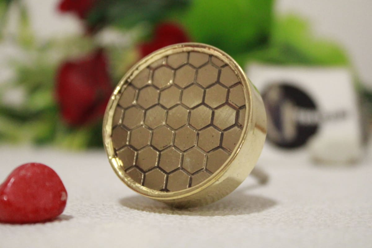 Brass Knob In Hexagon Design