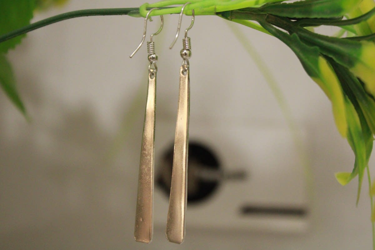 Geometric Silver Coated Earrings