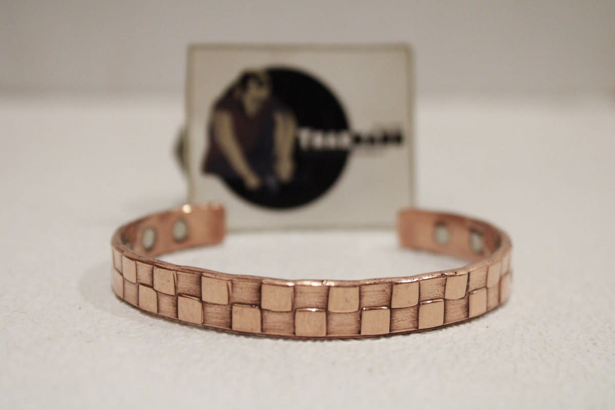 Copper Cuff In Etched Square Design