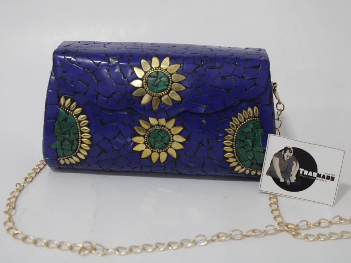 MOSAIC DESIGN CLUTCH HANDBAG