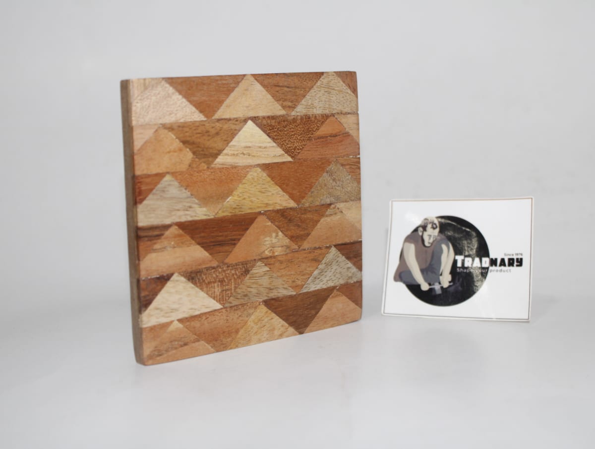 WOOD INLAY COSTER IN ZIGZAG DESIGN