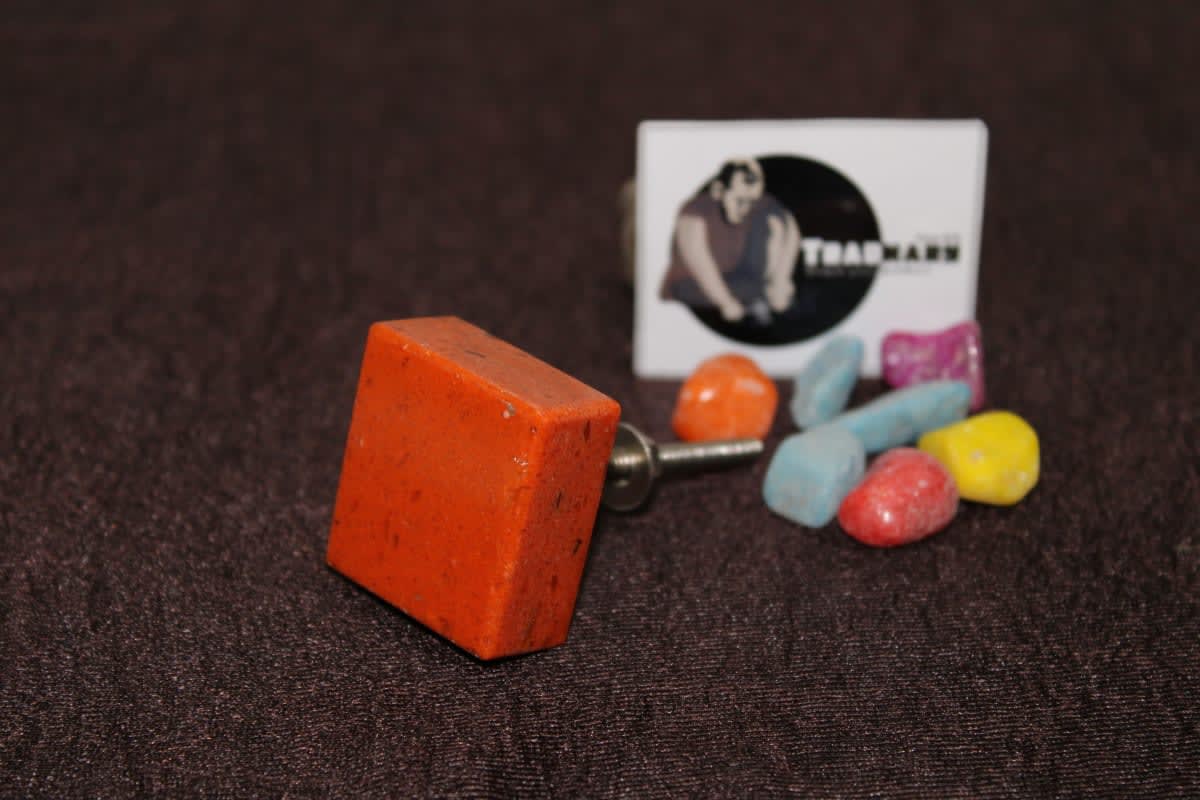 Orange Marble Knob — Marble