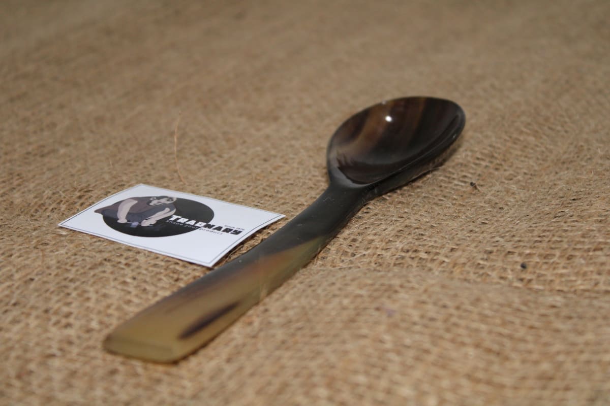 Dark Brown Bowl Horn Spoon — Horn