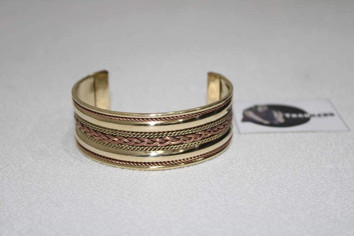 Single Rope Design Brass Cuff — Brass
