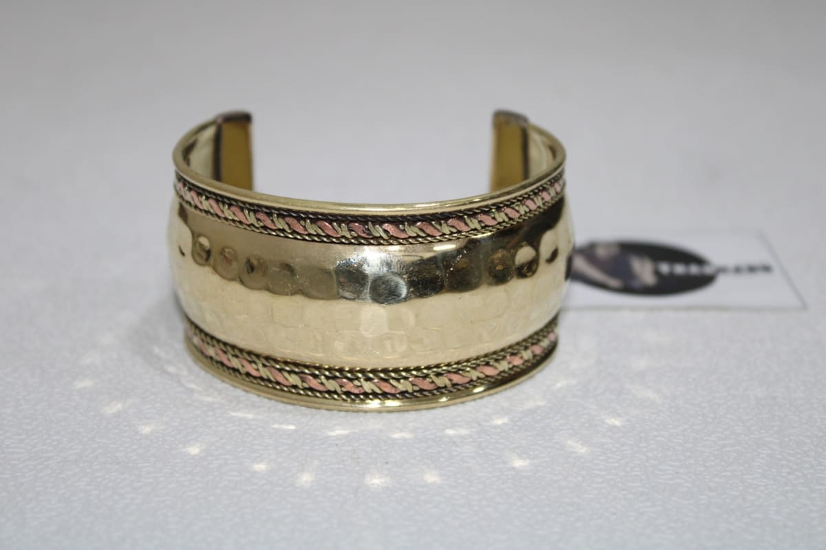 Copper Mix Bending Design Brass Cuff — Brass