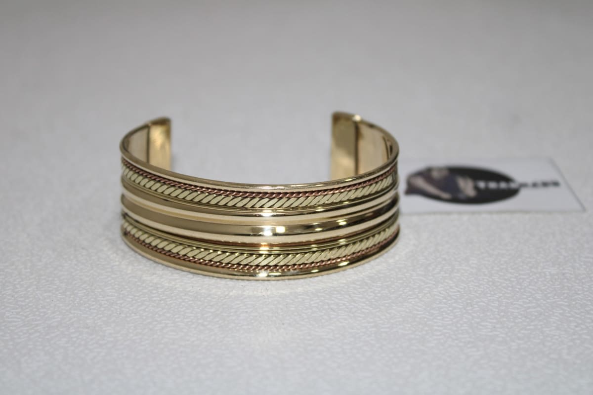 Copper Wire Cuffed Brass Bracelet — Brass