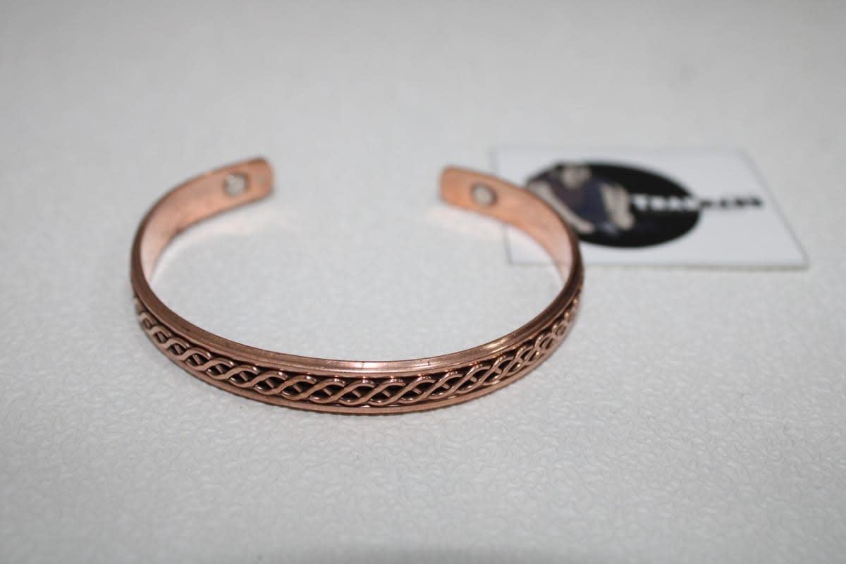 Magnetic Copper Cuff With Rope Design — Copper