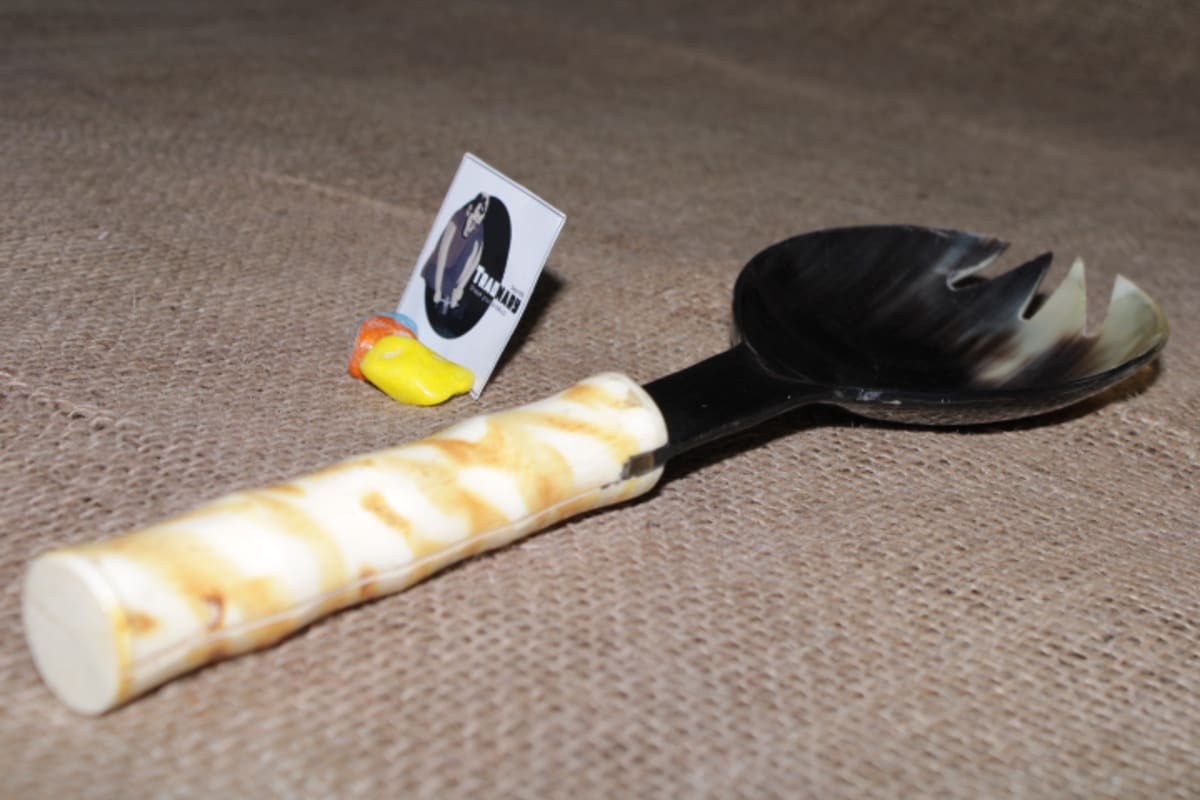 Spork Horn Spoon With Bone Handle — Horn and Bone