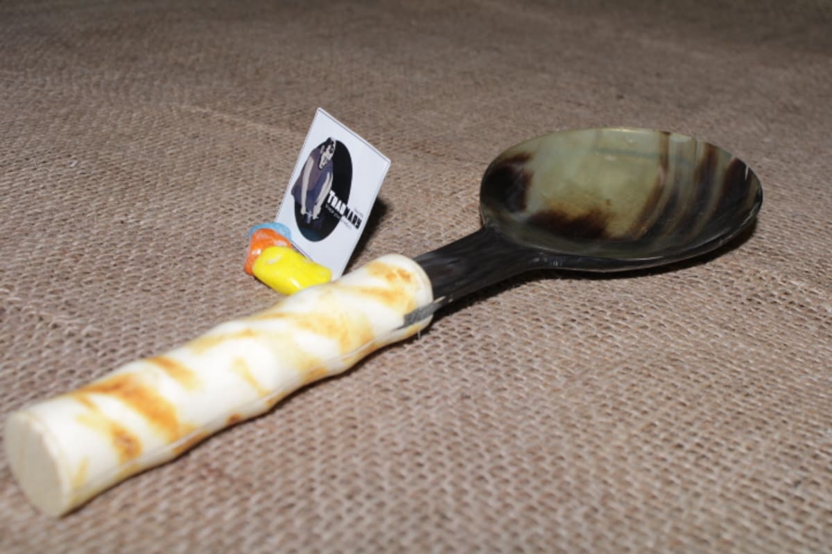Horn Spoon With Bone Handle handmade in Horn and Bone by an Indian manufacturer