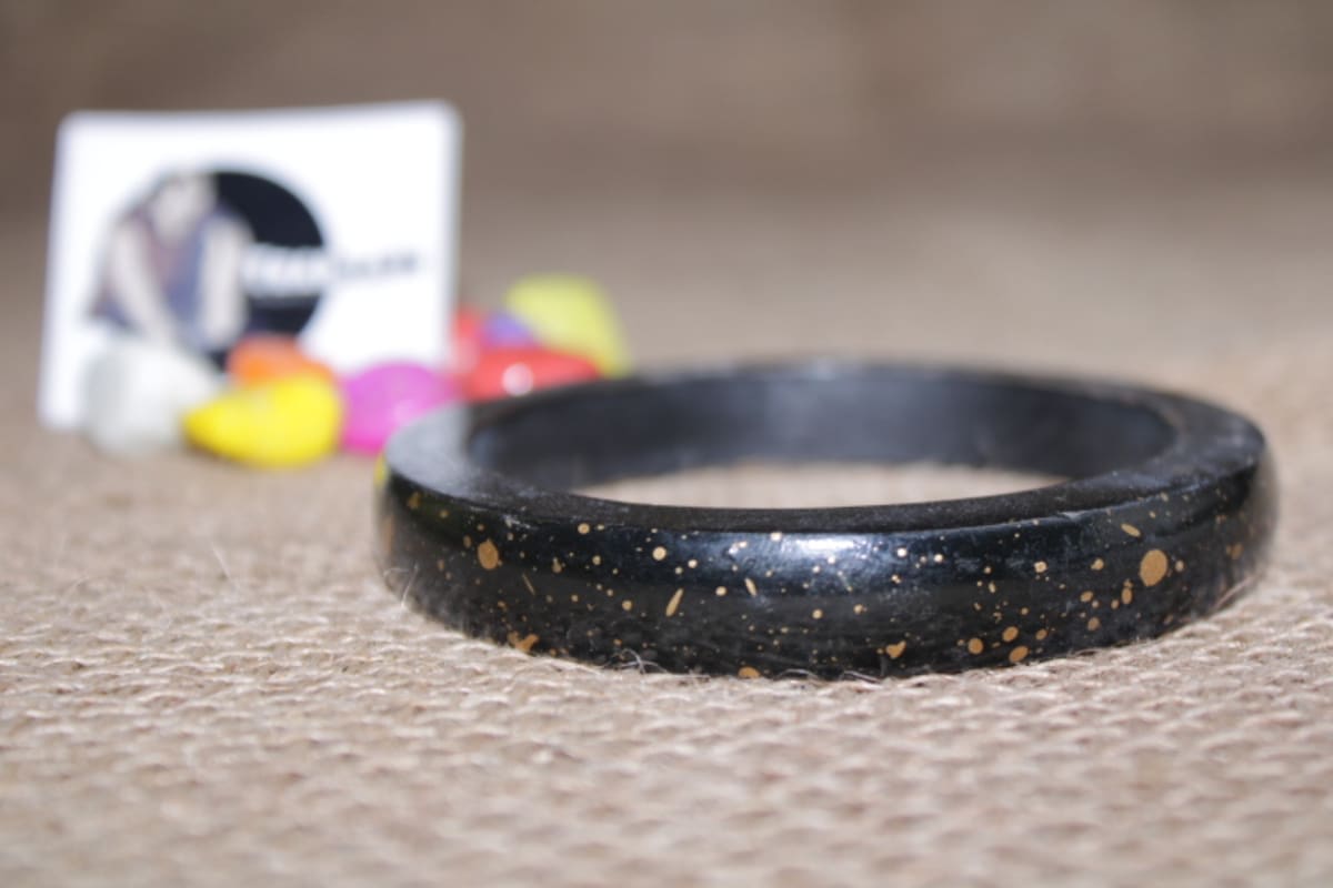 Black Resin Bangle — Resin