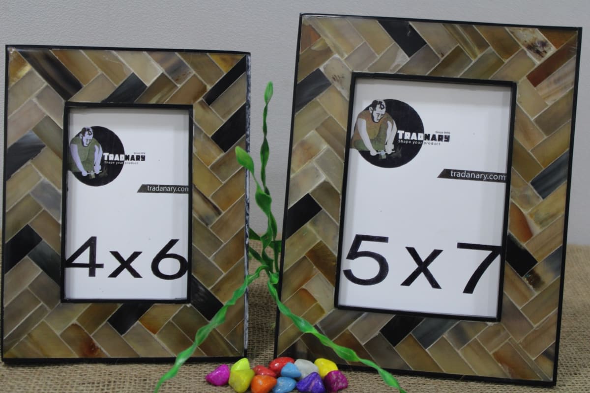 Zigzag Horn Inlay Picture Frame — Horn